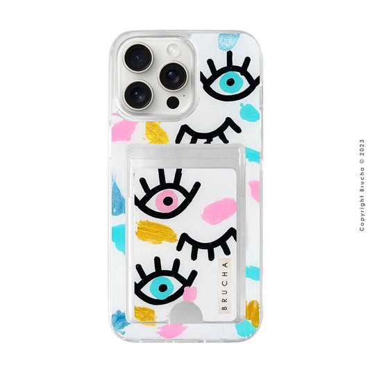 Funda Impact con cartera pintada a mano para iPhone - I See You