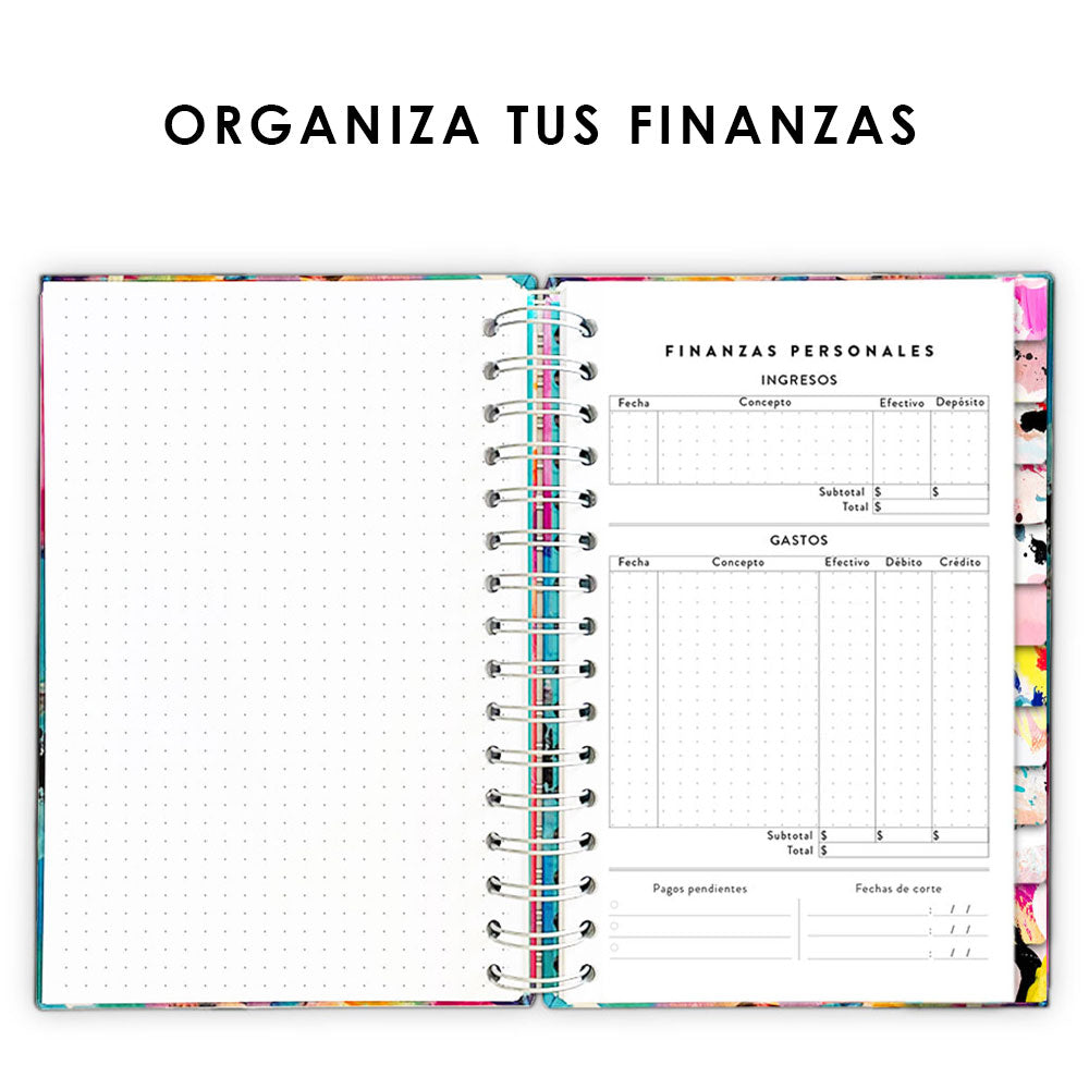 Agenda, planificador mensual y semanal, organizador, diario, metas modelo: Siena