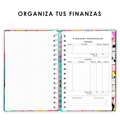 Agenda, planificador mensual y semanal, organizador, diario, metas modelo: Siena