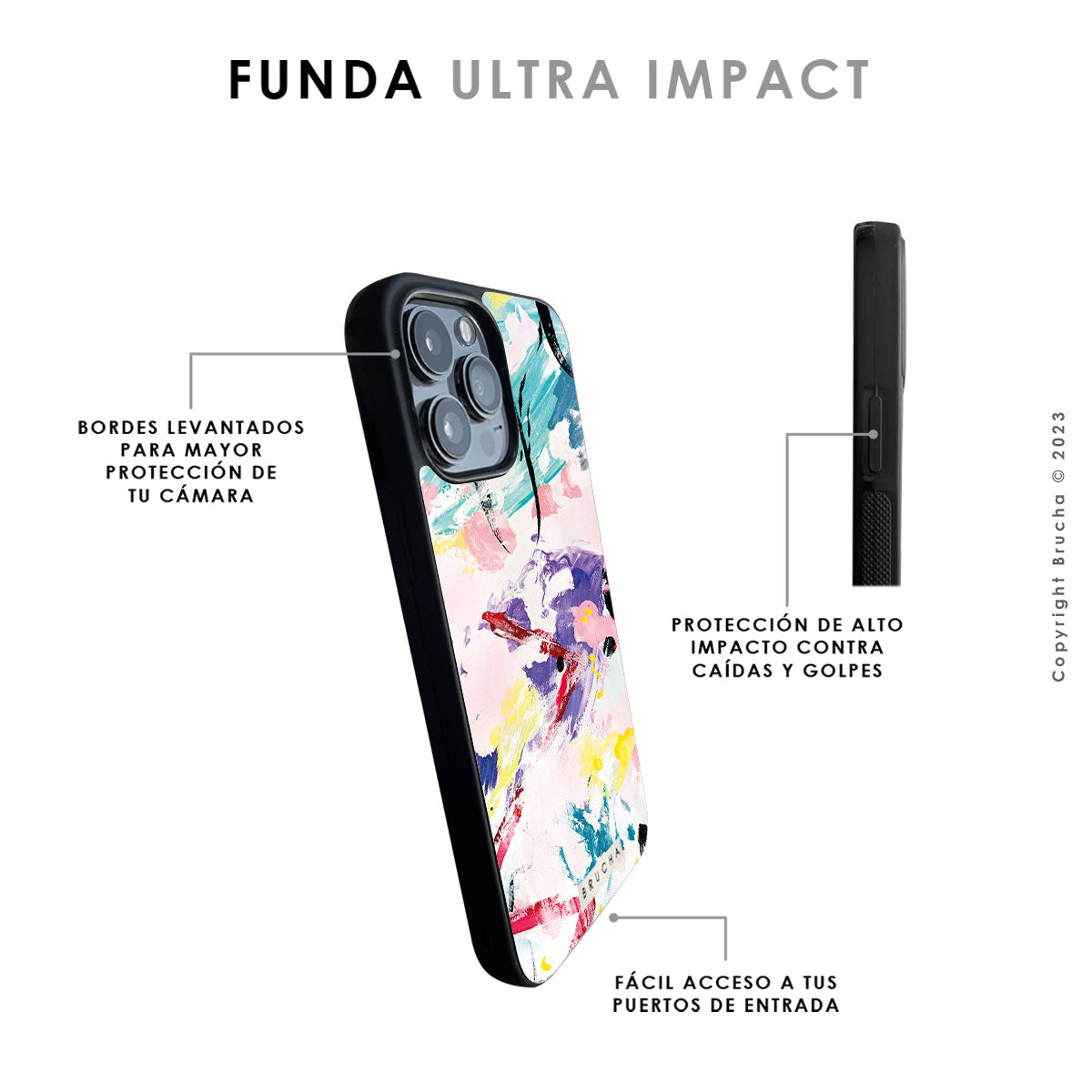 Funda para iPhone ultra resistente impresa con Print original de Brucha - Pompeya