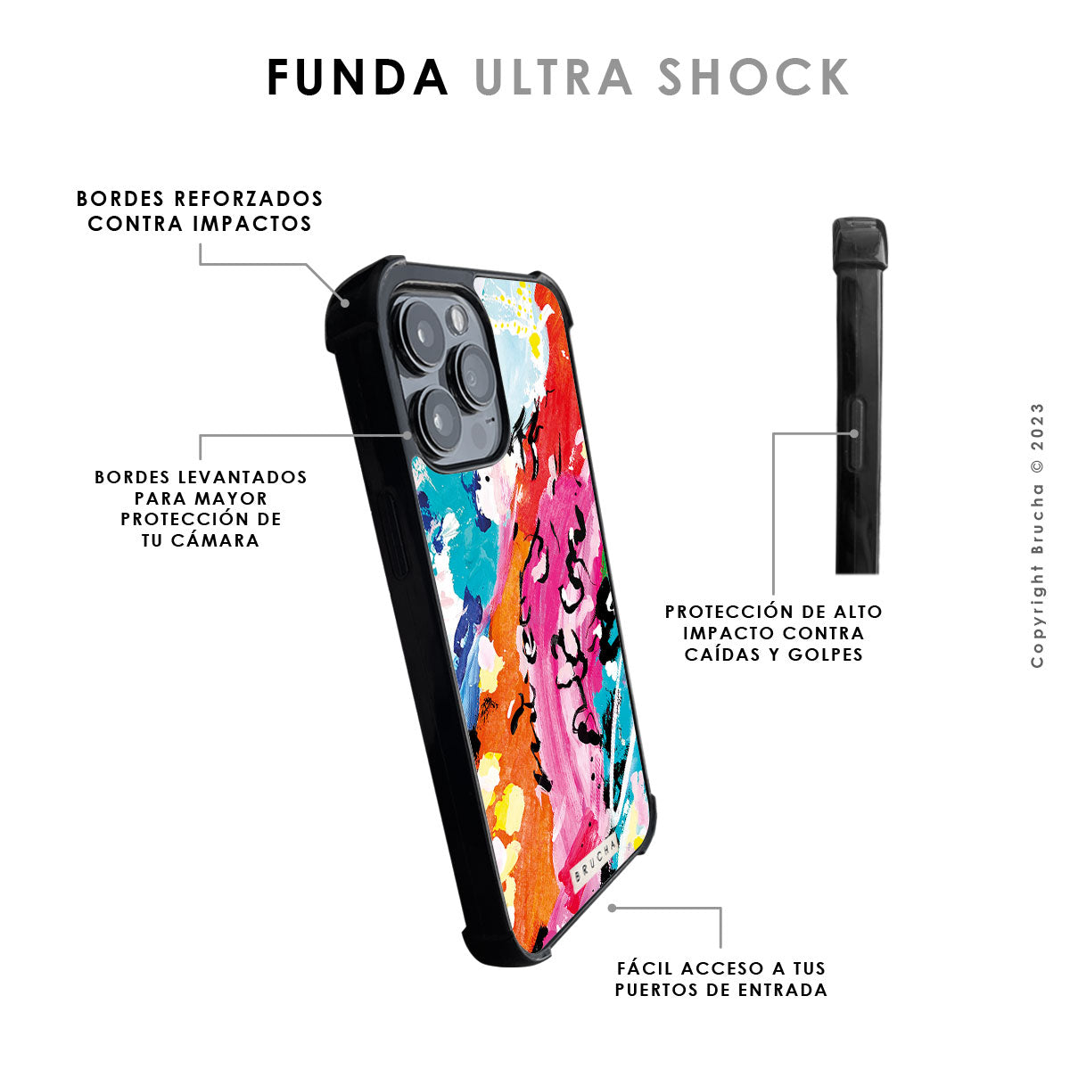 Funda para iPhone ultra resistente impresa con Print original de Brucha - Turín