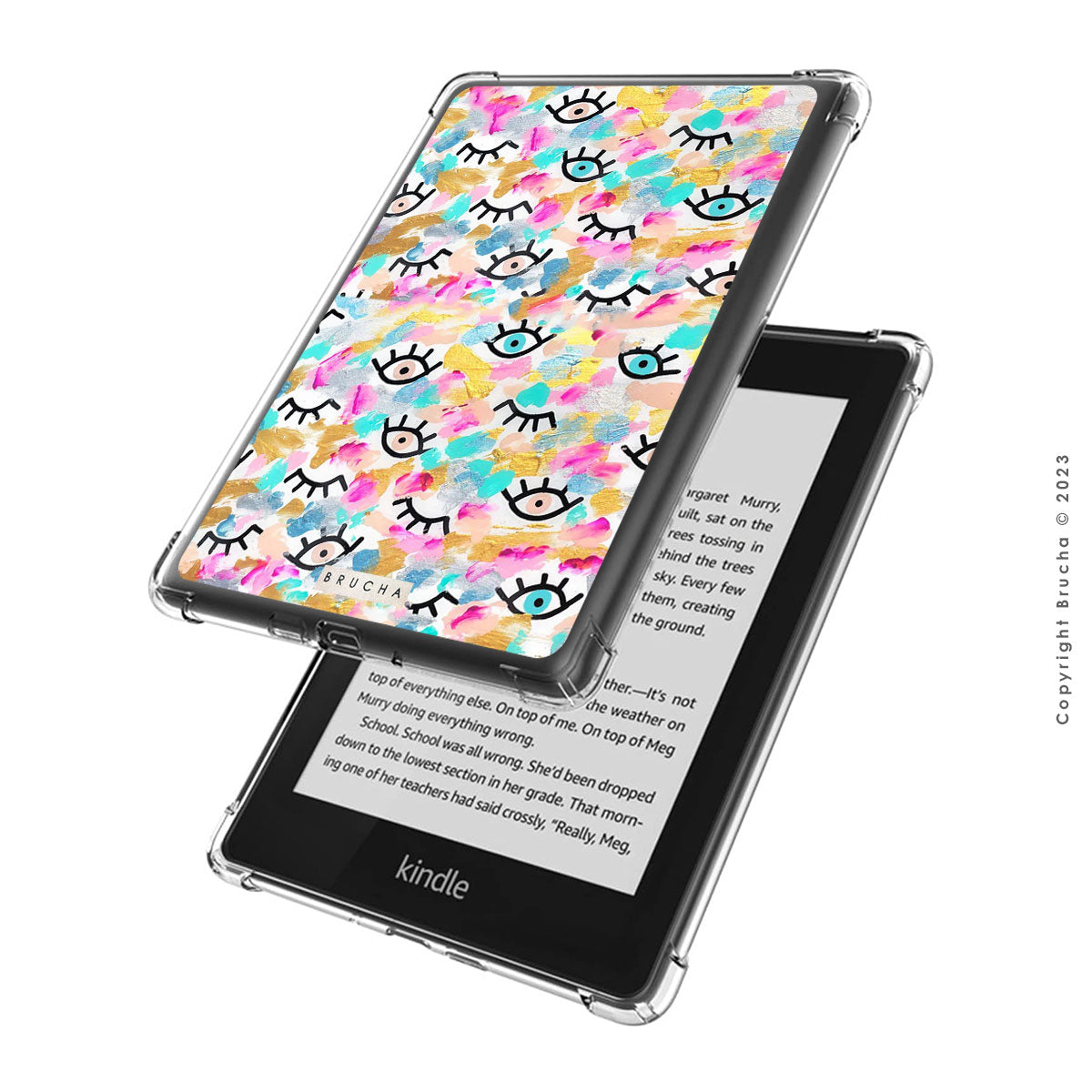 Funda ultra protectora para Kindle pintada a mano pieza única - I See You