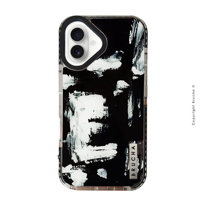 Funda ultra protectora pintada a mano para iPhone 16 Plus - Pared Negra