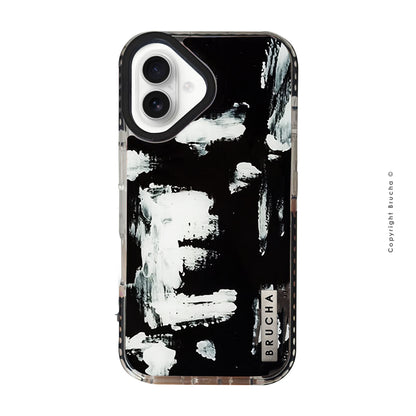 Funda ultra protectora pintada a mano para iPhone 16 - Pared Negra