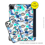 Funda ultra protectora para iPad pintada a mano pieza única - I See You Azul