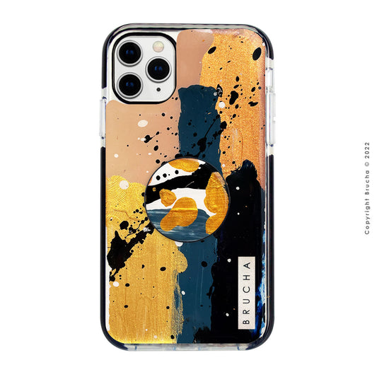 Set de funda ultra protectora, holder match y mica vidrio templado, pintada a mano para iPhone 11 Pro - Insigne