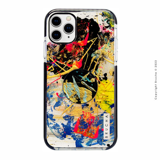 Set de funda ultra protectora, holder match y mica vidrio templado, pintada a mano para iPhone 11 Pro Max - Franz