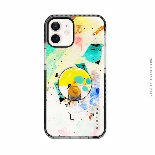 Set de funda ultra protectora, holder match y mica vidrio templado, pintada a mano para iPhone 12/12 pro - Goran