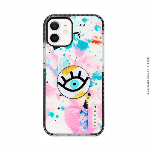 Set de funda ultra protectora, holder match pintada a mano para iPhone 12/12 pro - Somira