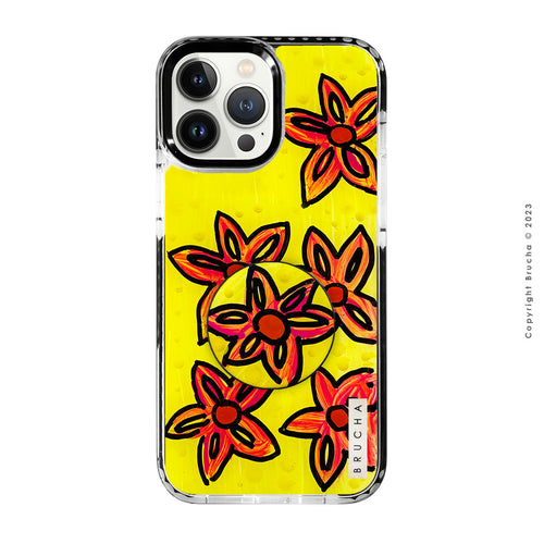 Set de funda ultra protectora, holder match y mica vidrio templado, pintada a mano para iPhone 14 Pro - Berg