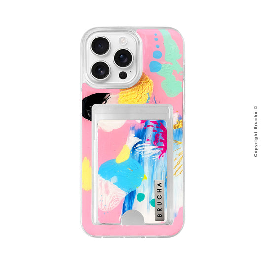 Funda Impact con cartera pintada a mano para iPhone 14 Pro Max - World