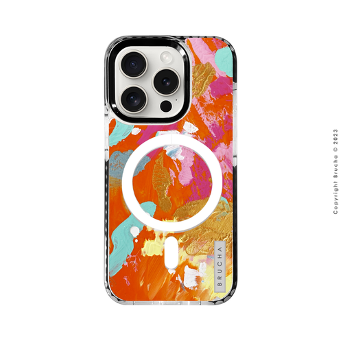 Funda Magsafe ultra protectora pintada a mano para iPhone 15 Pro - Lily