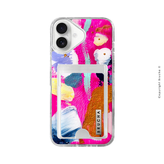 Funda Impact con cartera pintada a mano para iPhone 16 Plus - Locky