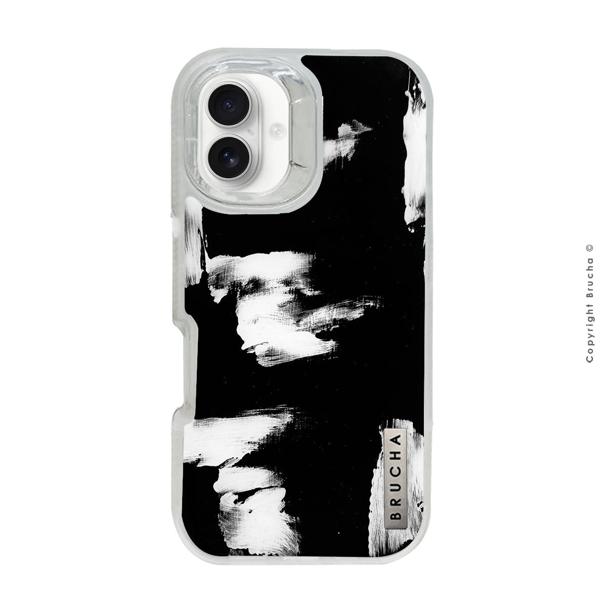 Funda ULTRA resistente transparente pintada a mano para iPhone 16 - Pared Negra