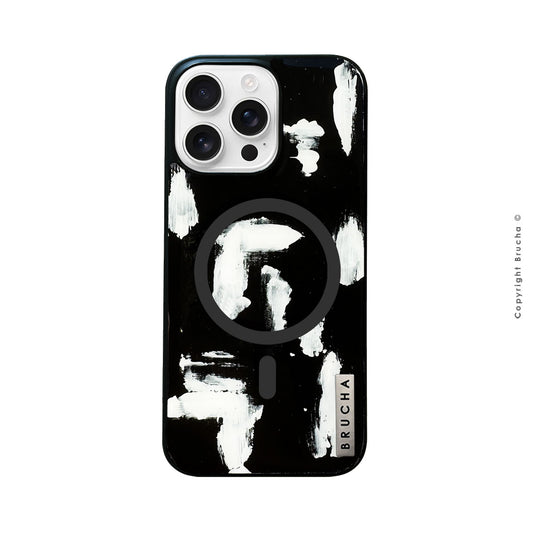 Funda Magsafe ultra protectora pintada a mano para iPhone 16 Pro Max - Pared Negra