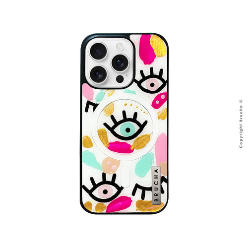 Funda Magsafe ultra protectora pintada a mano para iPhone 16 Pro - I See You