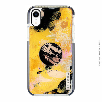 Set de funda ultra protectora, holder match y mica vidrio templado, pintada a mano para iPhone XR - Talana