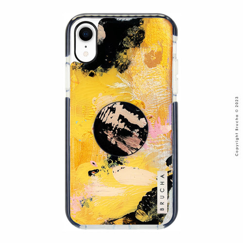 Set de funda ultra protectora, holder match y mica vidrio templado, pintada a mano para iPhone XR - Talana