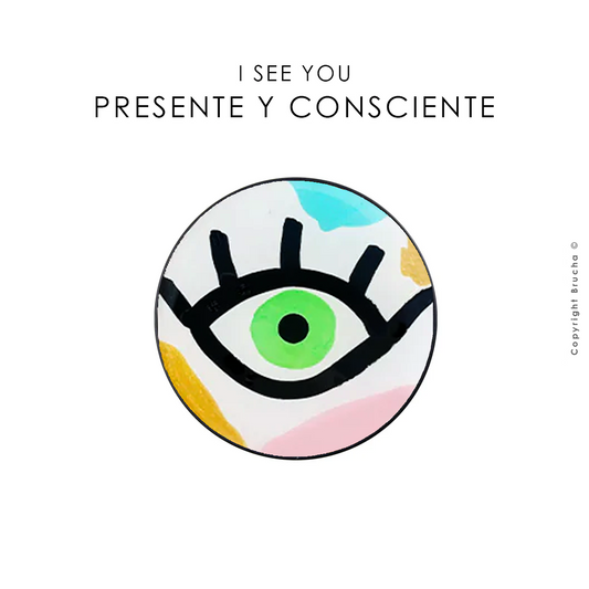 Phone Holder handpainted - Colección I See You PRESENTE Y CONSCIENTE