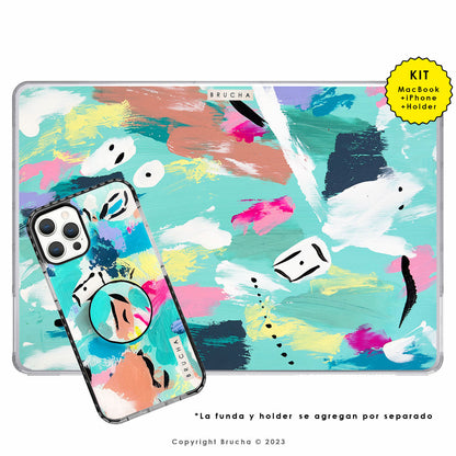 Funda ultra protectora para MacBook pintada a mano pieza única - Laila