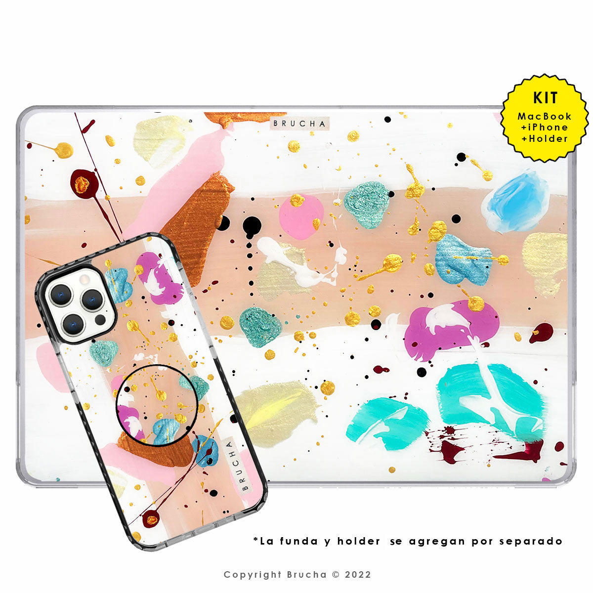 Funda ultra protectora para MacBook pintada a mano pieza única - Mili