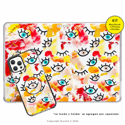 Funda ultra protectora para MacBook pintada a mano pieza única - I See You Red