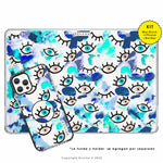 Funda ultra protectora para MacBook pintada a mano pieza única - I See You Azul