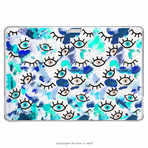 Funda ultra protectora para MacBook pintada a mano pieza única - I See You Azul