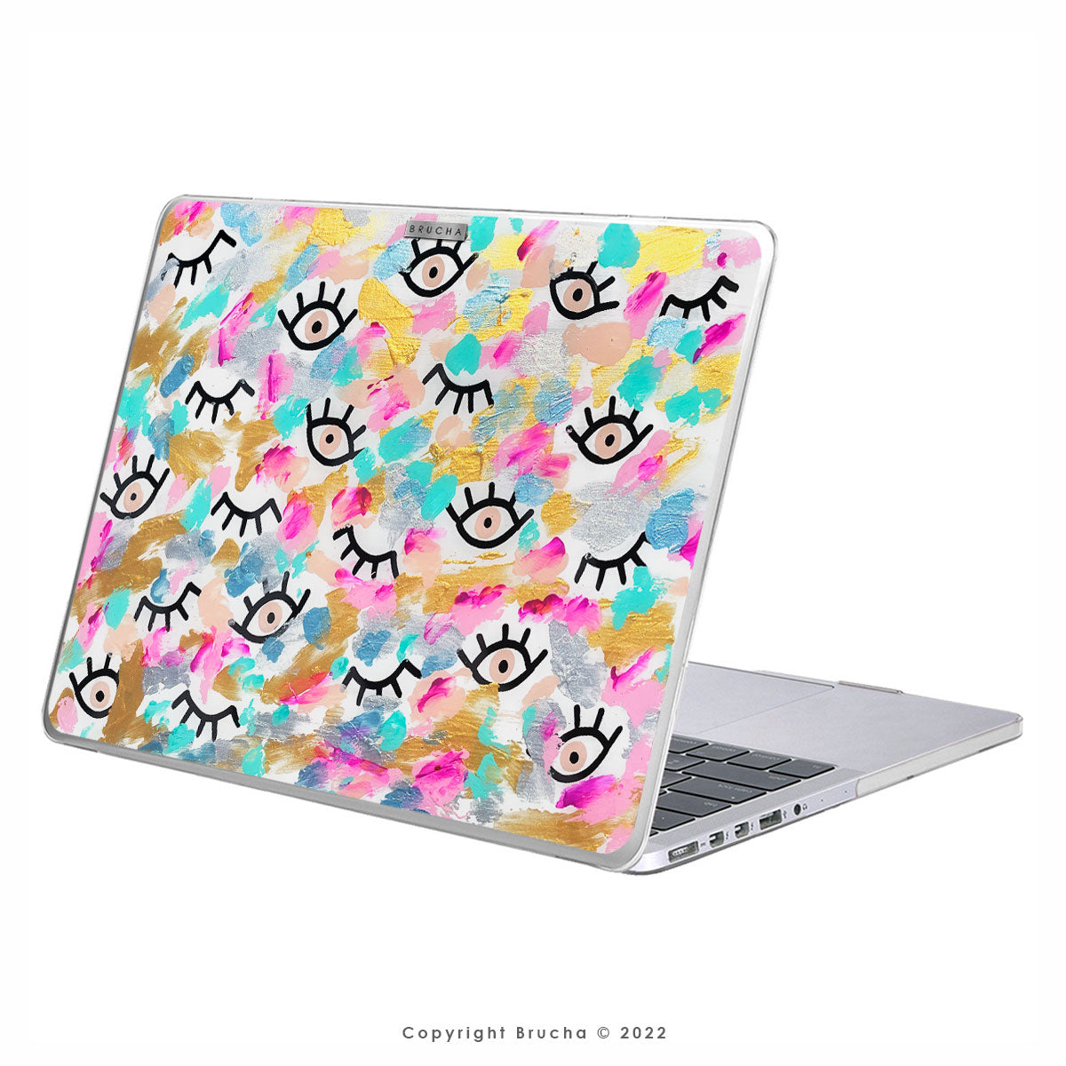 Funda ultra protectora para MacBook pintada a mano pieza única - I See You Pastel