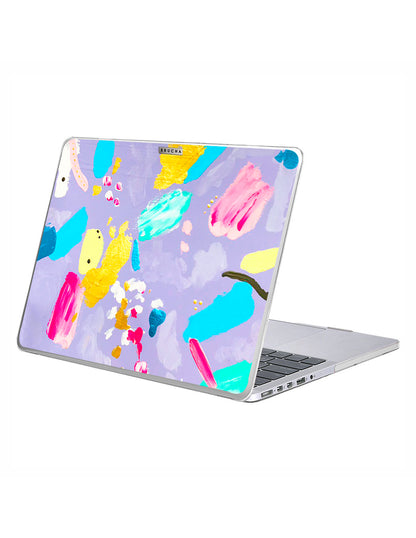 Funda ultra protectora para MacBook pintada a mano pieza única - Lilac