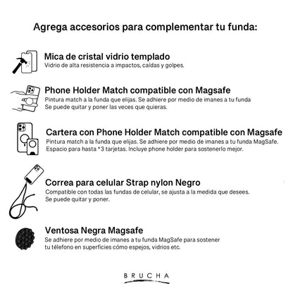 Set funda Magsafe ultra protectora, cartera Magsafe y holder match pintada a mano para iPhone 14 Pro Max  - Nerve