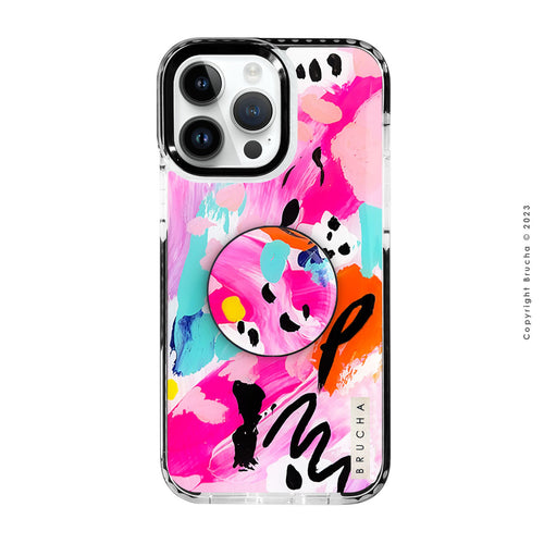 Set de funda ultra resistente, holder match y mica, pintada a mano para iPhone -  Siena