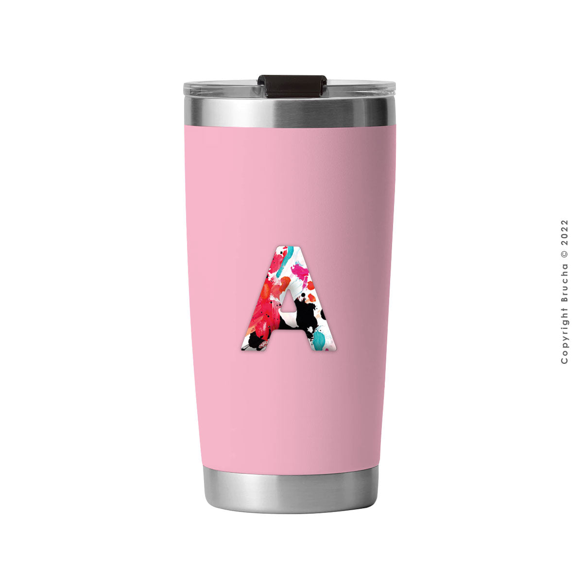 Termo Rosa con Inicial Colores 20 oz