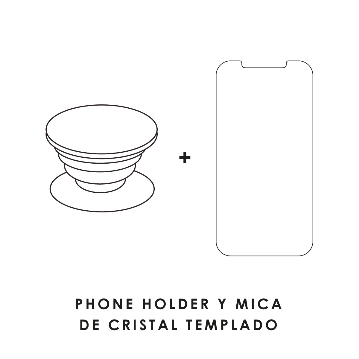 Agrega Phone Holder y Mica de Cristal